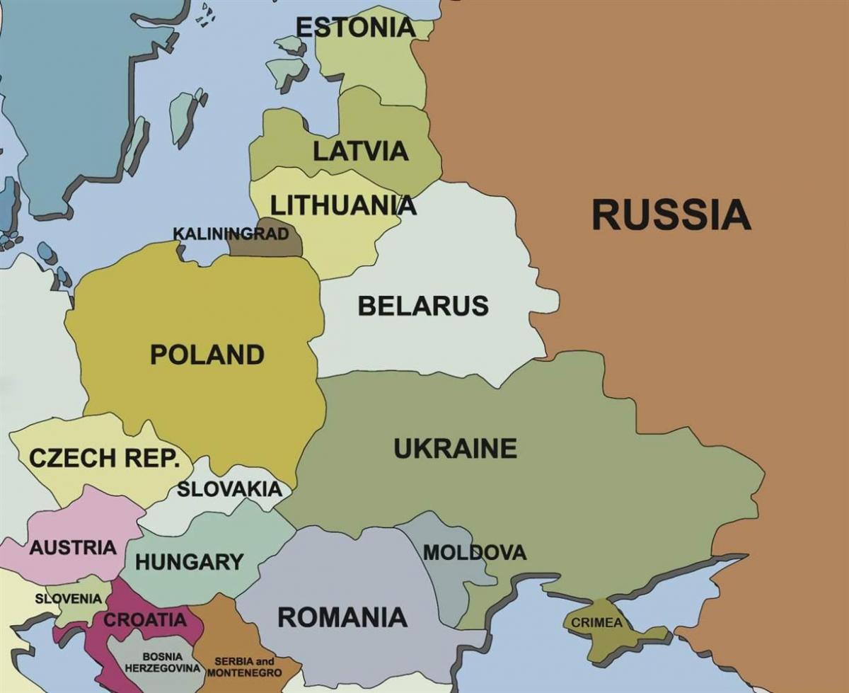 Mapa ng Slovenia at mga kalapit na bansa