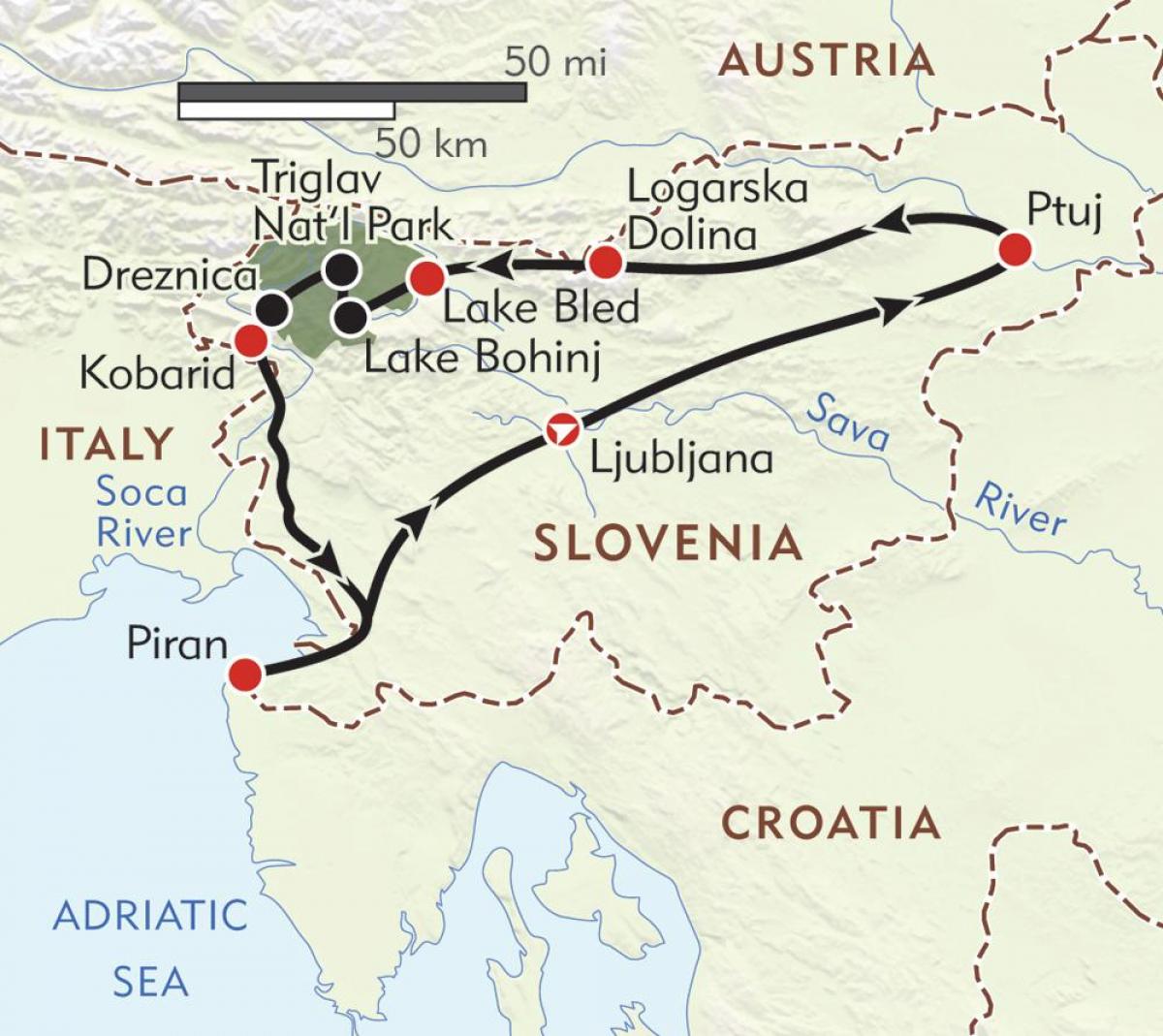 mapa piran Slovenia