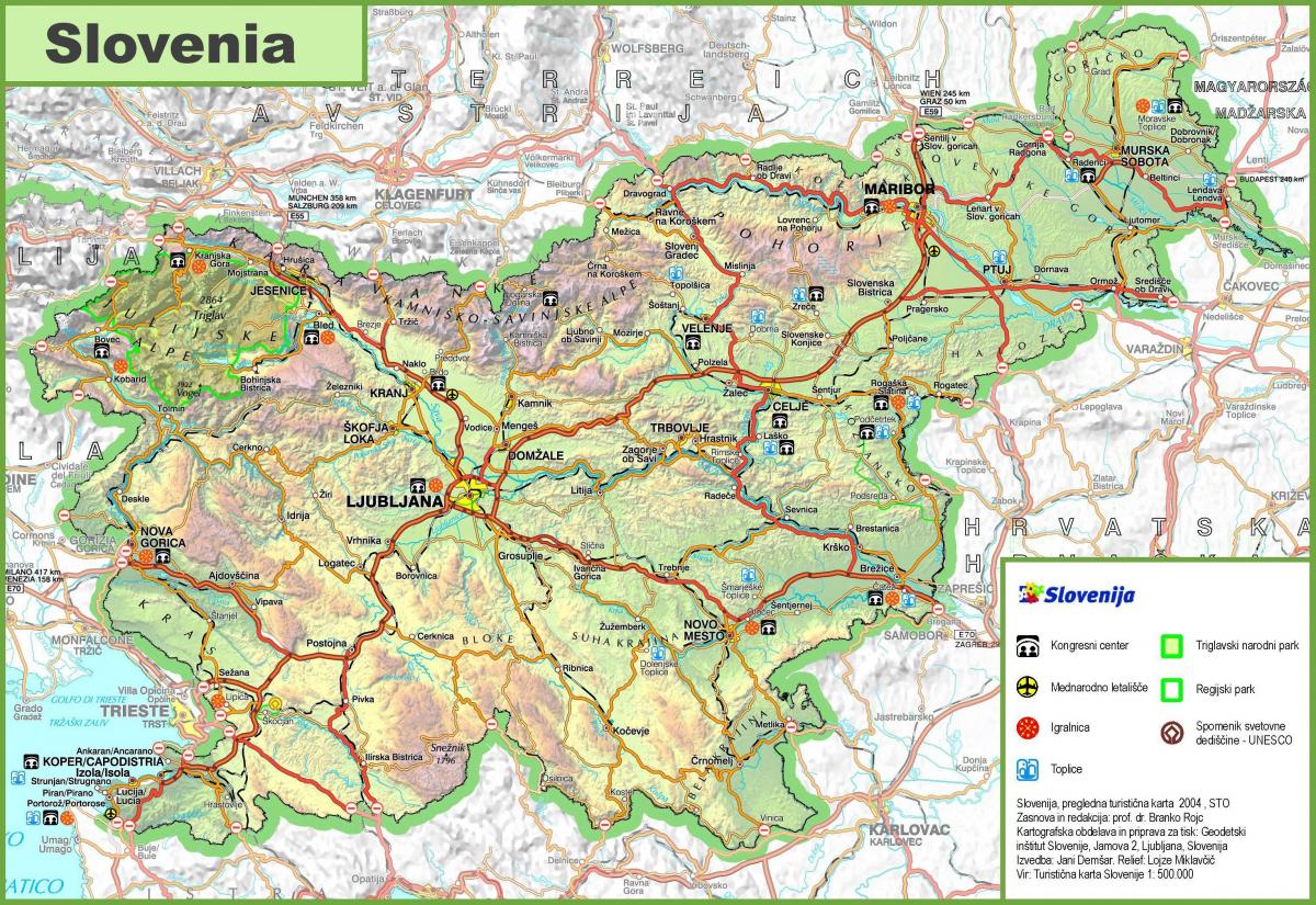 Mapa ng Slovenia kalsada