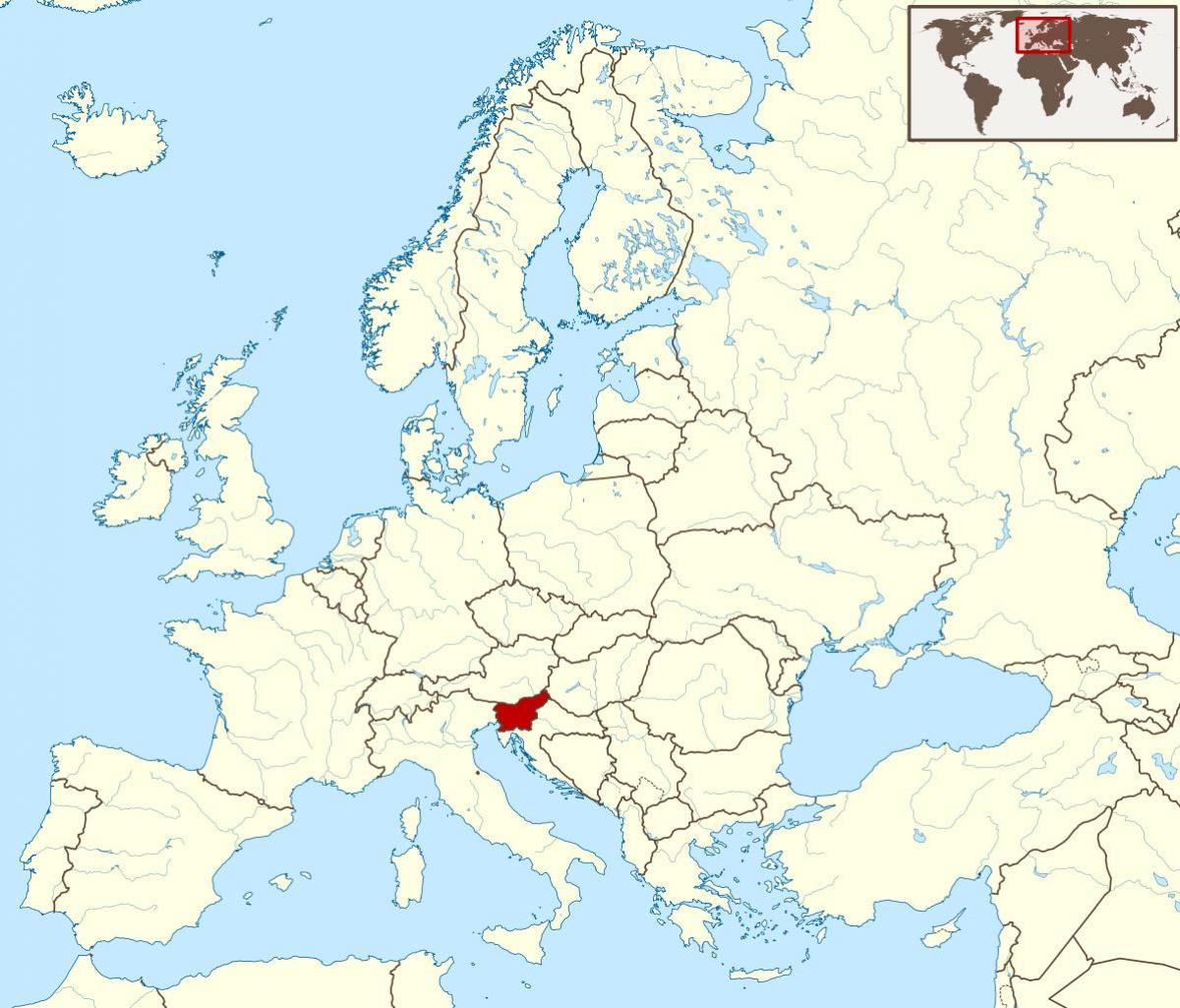 Slovenia lokasyon sa mapa ng mundo