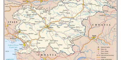 Mapa ng Slovenia sa mga lungsod
