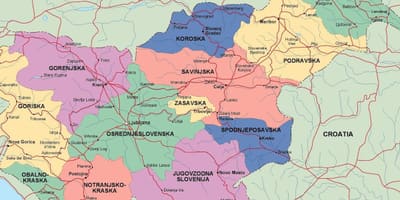 Mapa ng Slovenia pampulitika