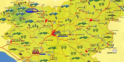 Mapa ng Slovenia sightseeing