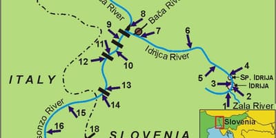 Mapa ng soca ilog Slovenia
